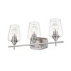 Z-Lite Joliet 3 Light Vanity, Brushed Nickel & Clear 473-3V-BN